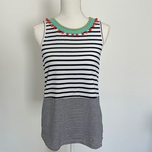 THML Striped Tank with Hanging Little Ball Detail